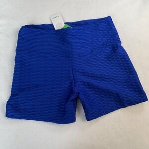Letsfit ES10 Anti Cellulite Biker Shorts Butt‎ Scrunch Tik Tok Womens Sz M Blue